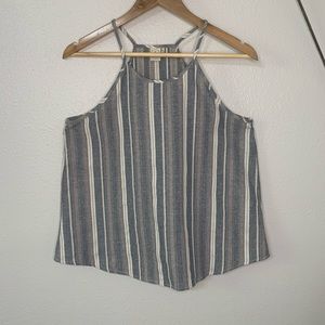 Paper crane stripped sleeveless top